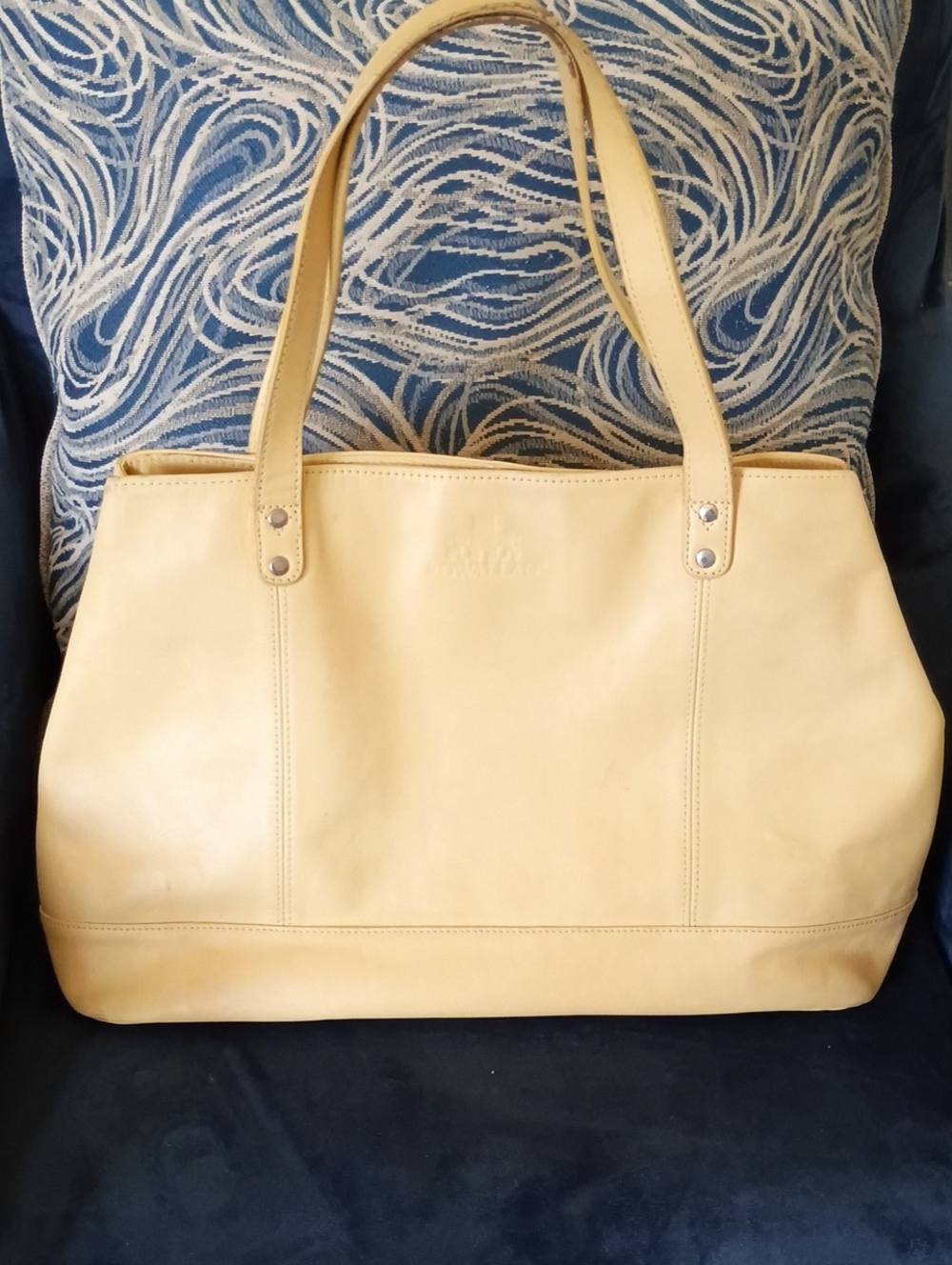 Rowallan Light Yellow Leather Tote Bag